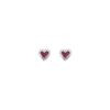 Baby Beating Hearts Glitter Studs Silver