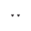 Baby Beating Hearts Glitter Studs Silver