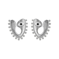 Eye Clip Silver Earrings