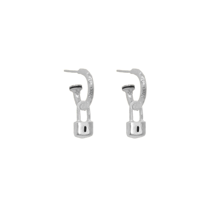 Lock Tiny Hoops Silver