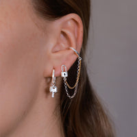 Key Silver Tiny Hoops