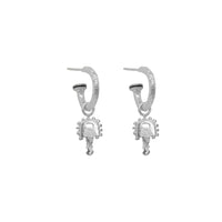 Key Silver Tiny Hoops