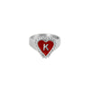 PreOrder Silver Heart Letter Ring