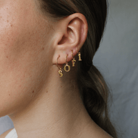 Baby hoop 9mm Gold Letter